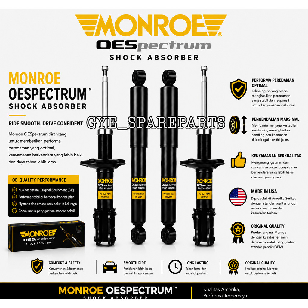 SHOCKBREAKER DEPAN BELAKANG MITSUBISHI OUTLANDER ORIGINAL MONROE OESPECTRUM