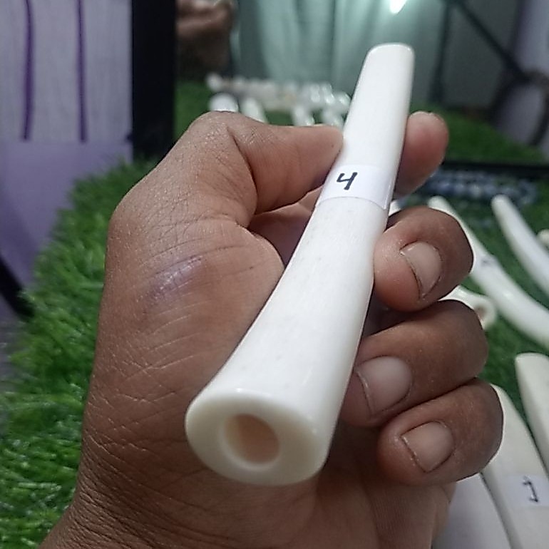 Once Pipa Rokok Tulang Duyung Asli - Natural White, Panjang 12cm