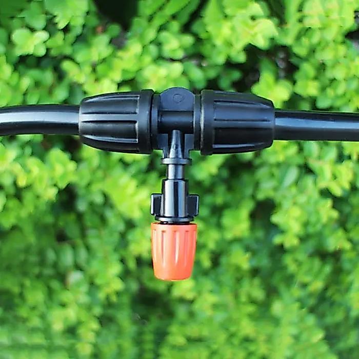 TERUJI Konektor TEE Selang PE 11 mm ke nozzle 6mm Tee 11mm ke sprayer 6mm