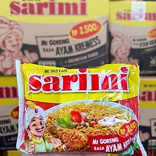 mie sarimi goreng ayam Kremes kemasan kardus 70 gram isi 40 pcs TS