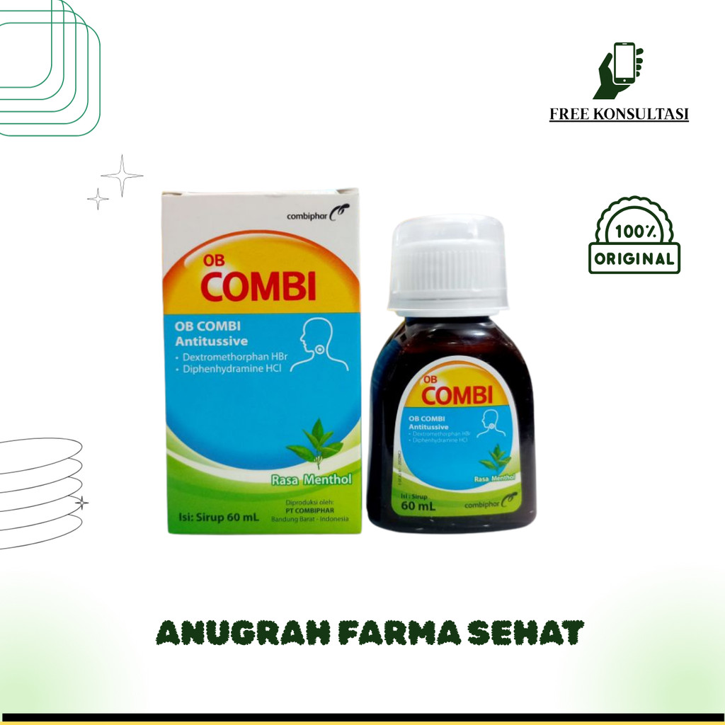 OBH COMBI ANTITUSIVE BIRU 60ML SYRUP - Flu Batuk Kering (Semarang)