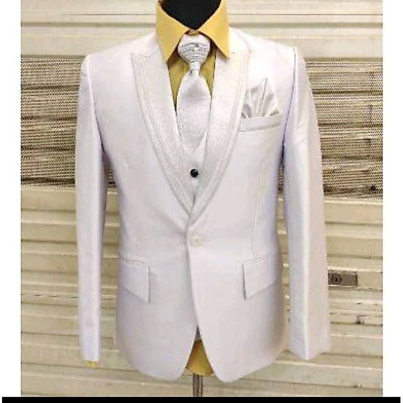 Jas wedding pria putih/jas pengantin pria Putih bw /jas akad putih broken white semi woll/jas formal