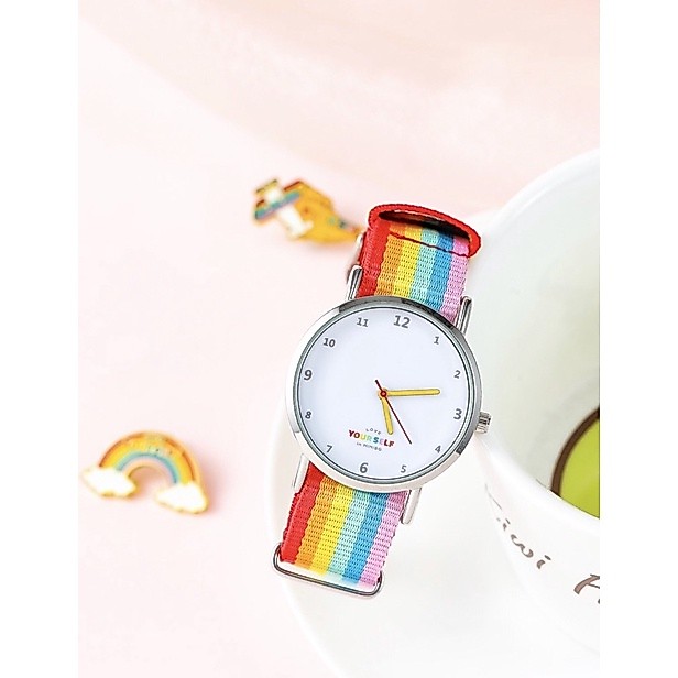 MINISO WATCH COLORADIO NYLON STRAP FOR ADULT JAM TANGAN WANITA COLORFULL