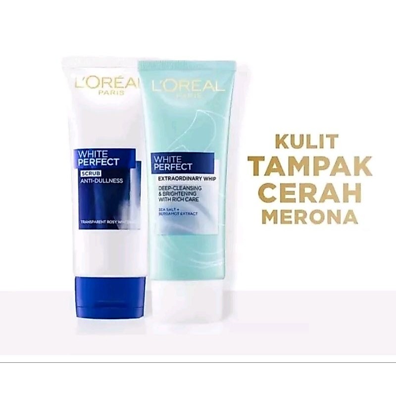 (VIVA4EVA) LOREAL PARIS Aura Perfect Scrub Anti-Dullness Facial Wash / Extraordinary Whip 100 ml