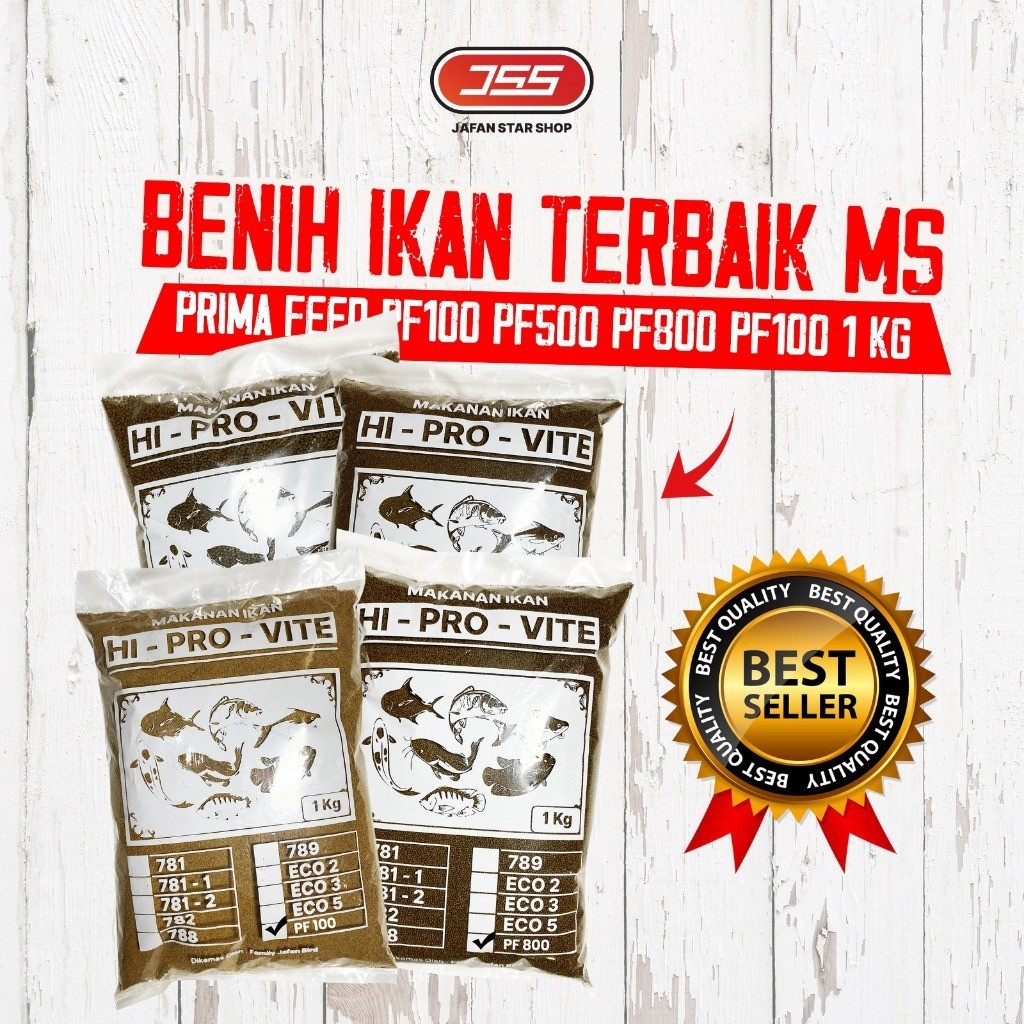 Pelet Ikan Pakan Benih PF 100 PF 500 PF 800 PF 1.000 1 Kg KEMASAN PREMIUM jf rm
