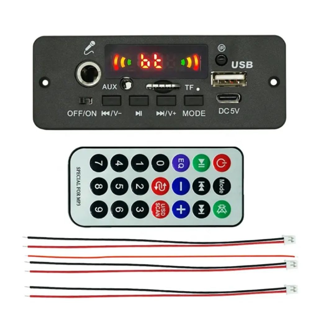 Modul Mp3 Player Stereo 2x5 Watt Amplifier DC 3.7V - 5V Bluetooth Mic Karaoke