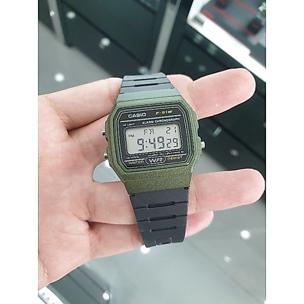 Jam Tangan Pria Casio F-91WM-3ADF / F-91WM-3A Original