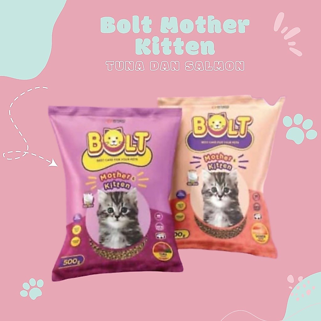 BOLT Mother & Kitten FRESHPACK 500gr Rasa Tuna & Salmon - Makanan Kucing Bolt