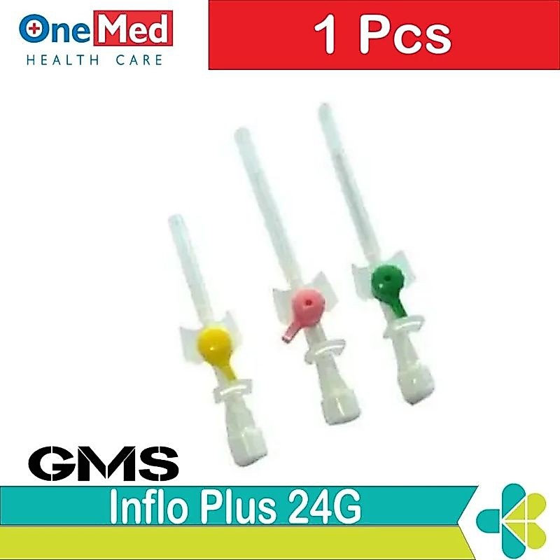 ONEMED Inflo Plus IV Catheter Wing Abocath 18G , 20G , 22G , 24G Per Pcs / INFLO PLUS