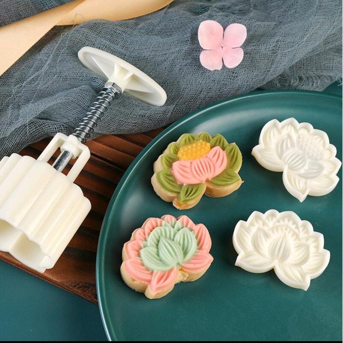 CETAKAN MOONCAKE LIAN HUA LOTUS 50GR 2 MOLD