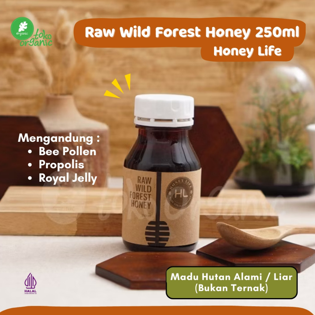 Honey Life Raw Forest Honey (250ml) | Madu Hutan Mentah, Madu Asli Hutan Honey Life | Madu Murni For
