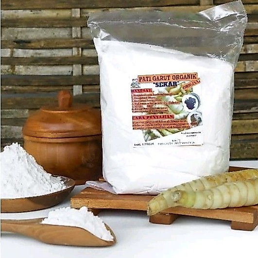 Tepung garut asli 1KG pati garut organik alami atasi asam lambung magg gerd
