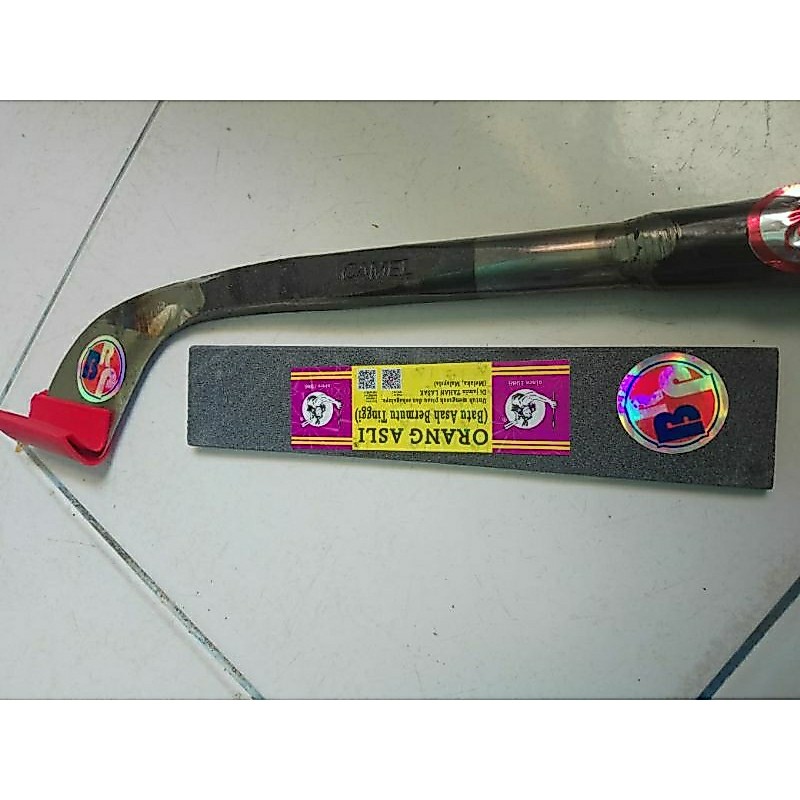 pisau sadap karet camel + batu asah cap orang asli malaysia