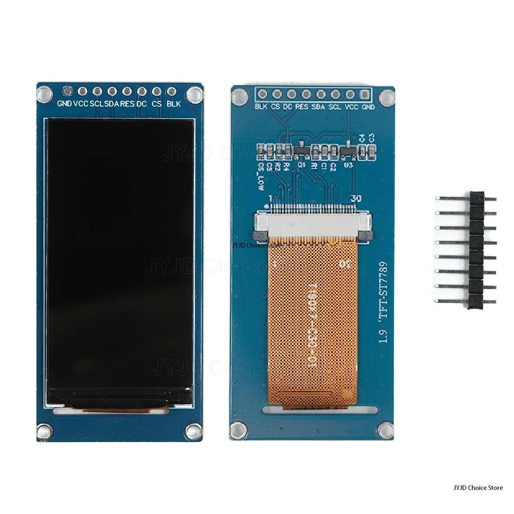 Layar LCD TFT IPS 1,9 Inci Sudut Pandang Penuh, Modul Layar Warna, Port Serial SPI, Definisi Tinggi 