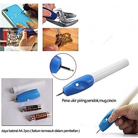 [LOLA] ALAT UKIR PIRING SERBAGUNA | (ALAT UKIR TIDAK TERMASUK BATERAI) EZ Engraver Pen Alat Ukir Ele