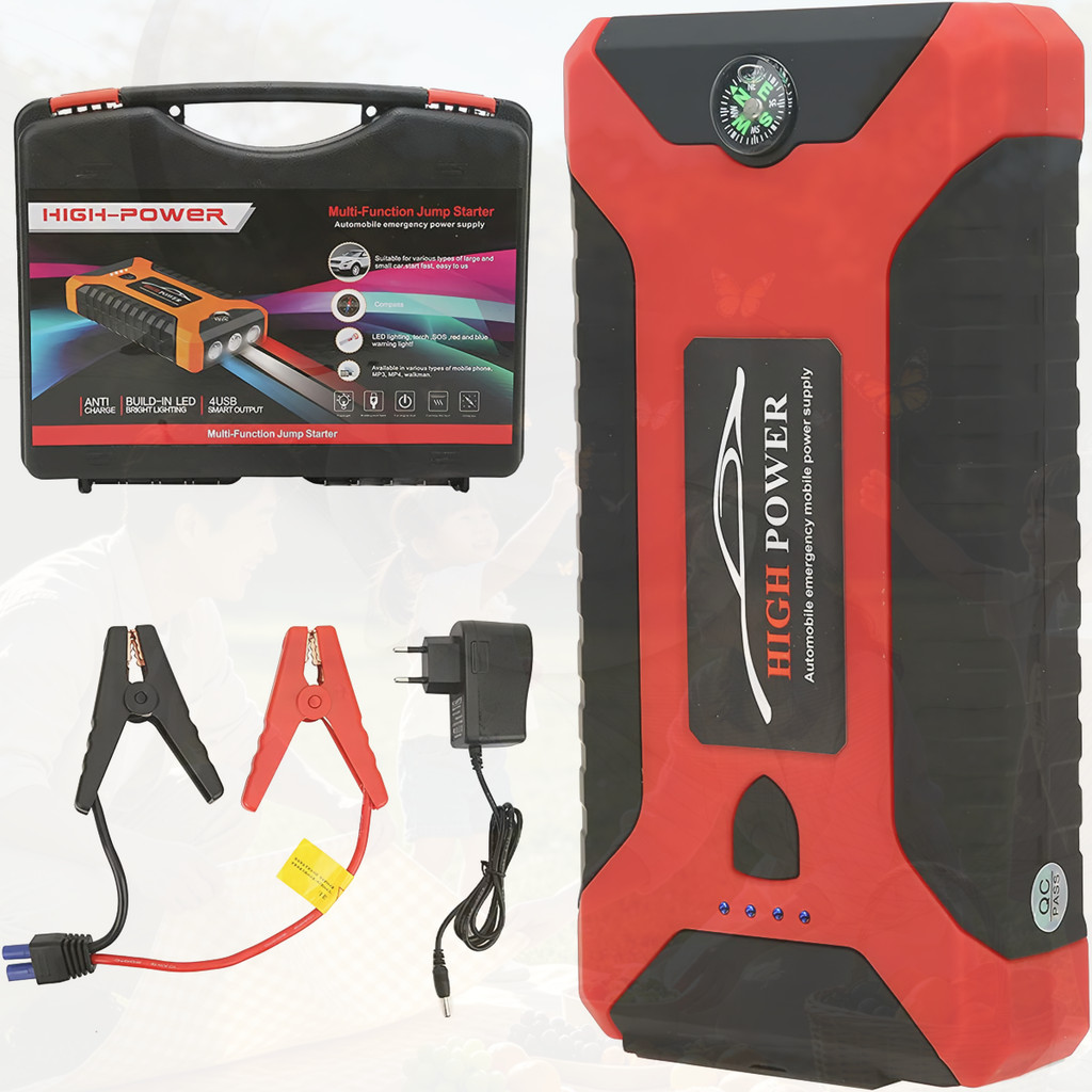 Power Bank 12V Super Besar 99800mAh Jumper Aki Mobil Darurat Powerbank USB Multifungsi Senter LED Te