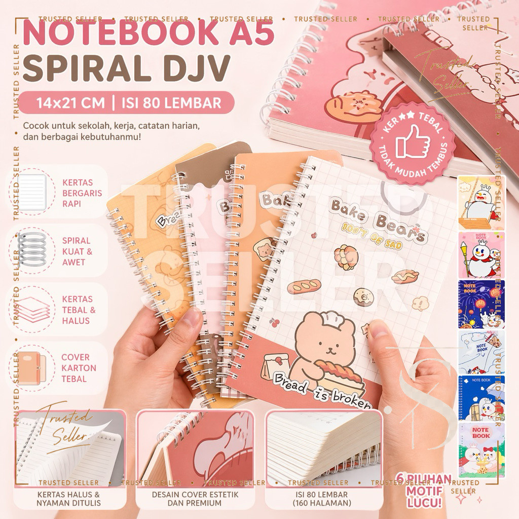 G16G ALGAN BUKU TULIS SEKOLAH NOTEBOOK A5 ISI 60 LEMBAR MOTIF MIXUE DINO ANIME SPACE RORO JUMP ANIMA
