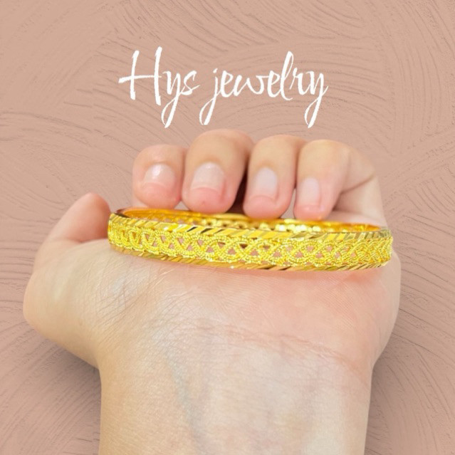 Hys-Gelang bangle motif kepang lapis emas