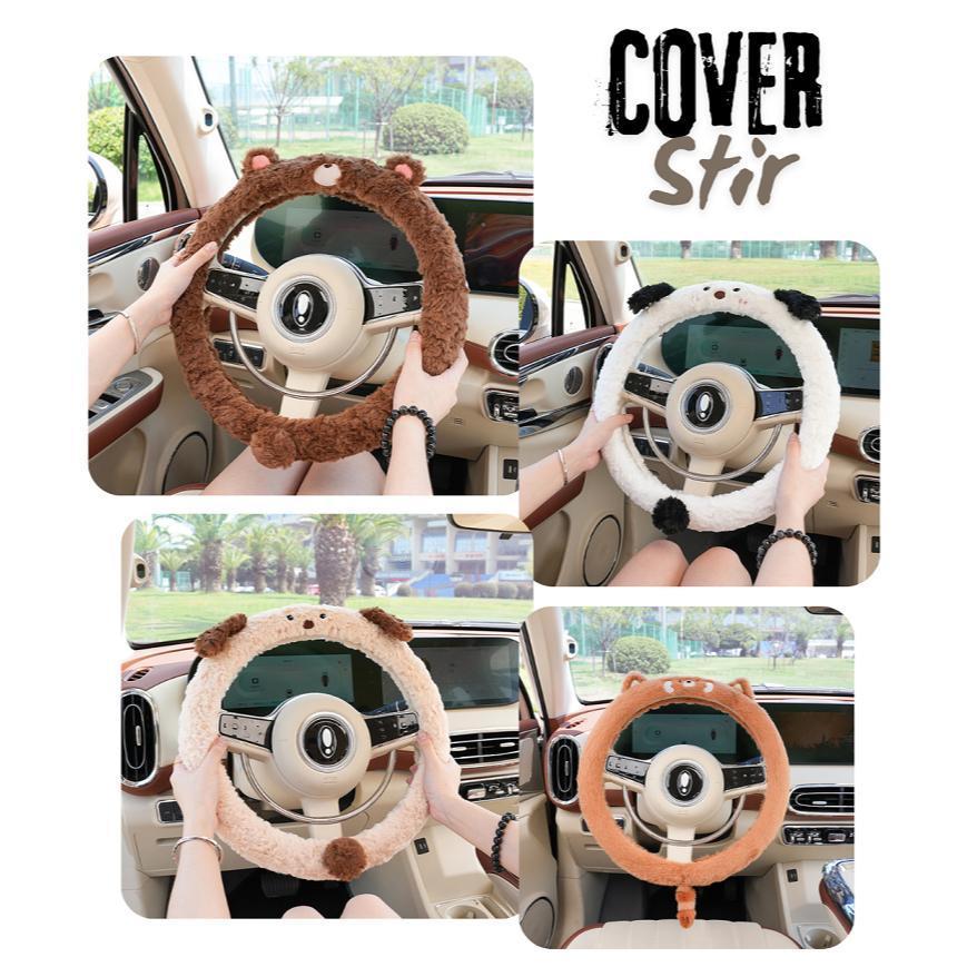 [SARUNG-SETIR] Cover Stir Mobil Bulu Karakter Hewan Lucu Sarung Setir Anti Slip