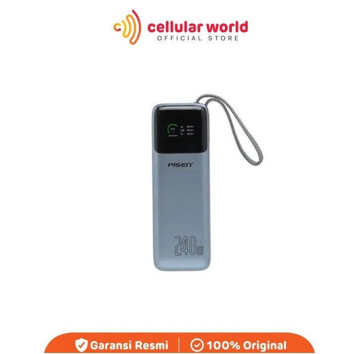 Pisen Bolt Power Bank 20000 mAh Gray [Garansi Resmi]