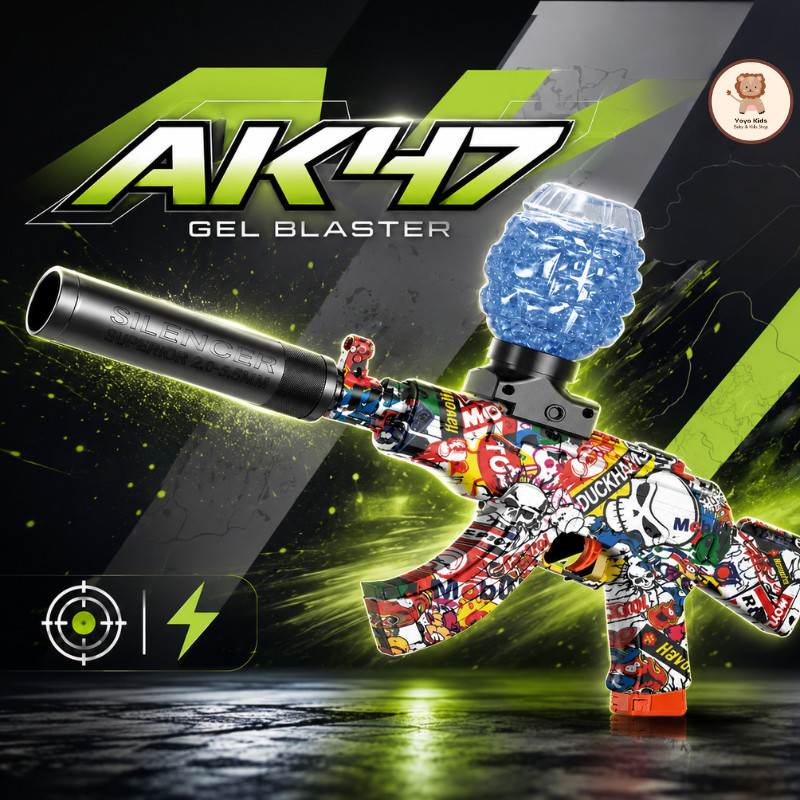 Mainan Anak Water Gel Blaster Elektrik AK47 Akurat WGB Gell Laki Laki Keras FPS SNI Kado Ulang Tahun