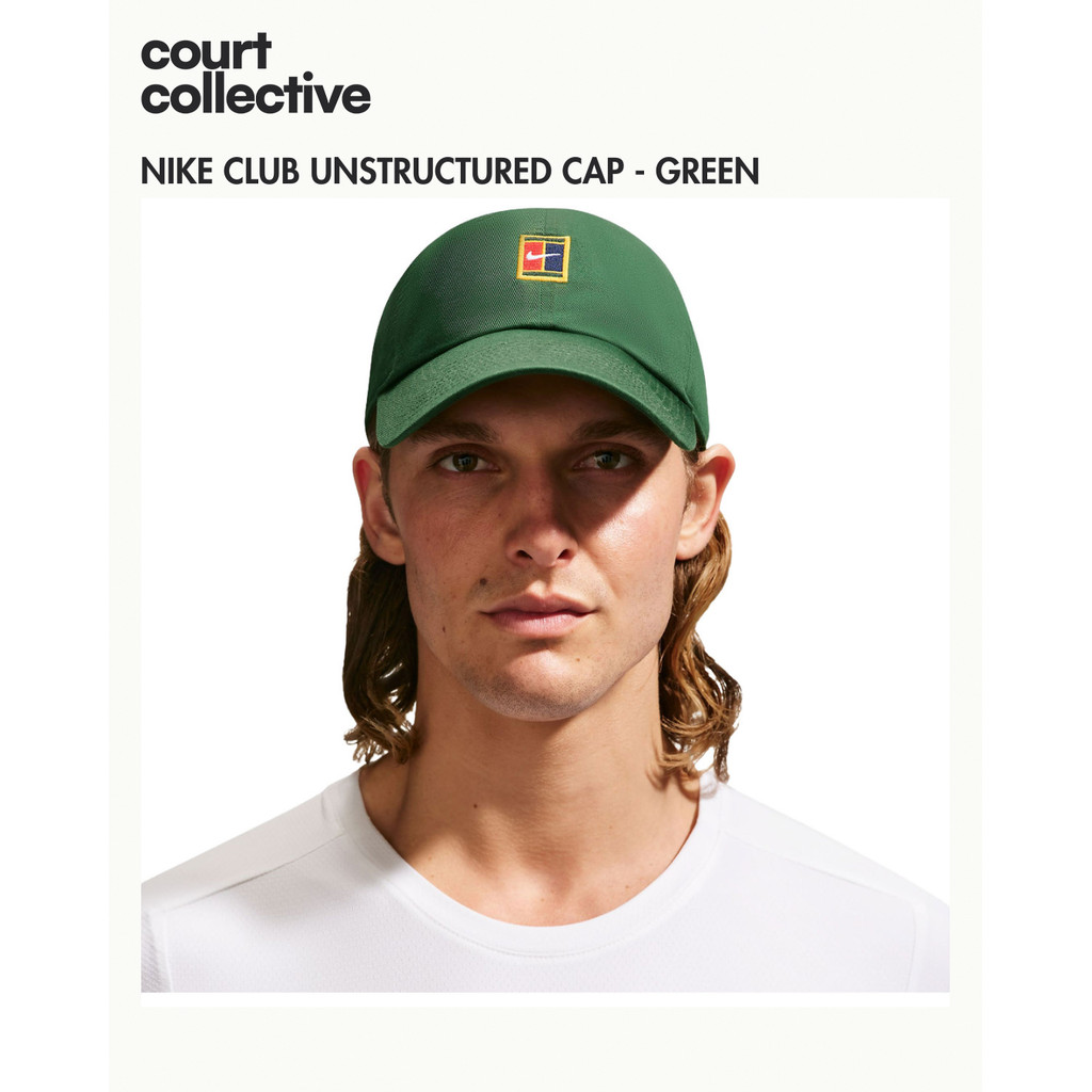 Nike Court Club Unstructured Cap - Green | Topi Tennis Nike Court - Hijau