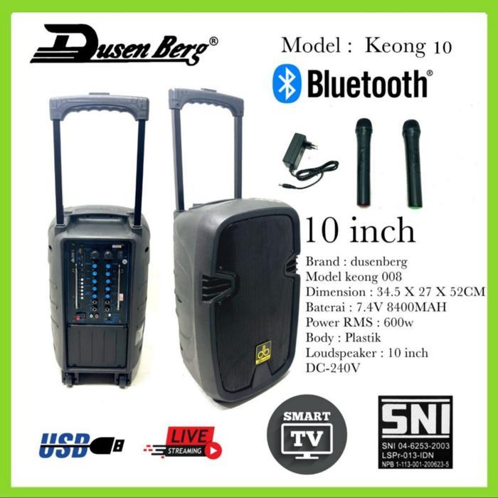 Speaker Portable DUSENBERG 10 Inch Keong 10, Speaker Karaoke Youtube