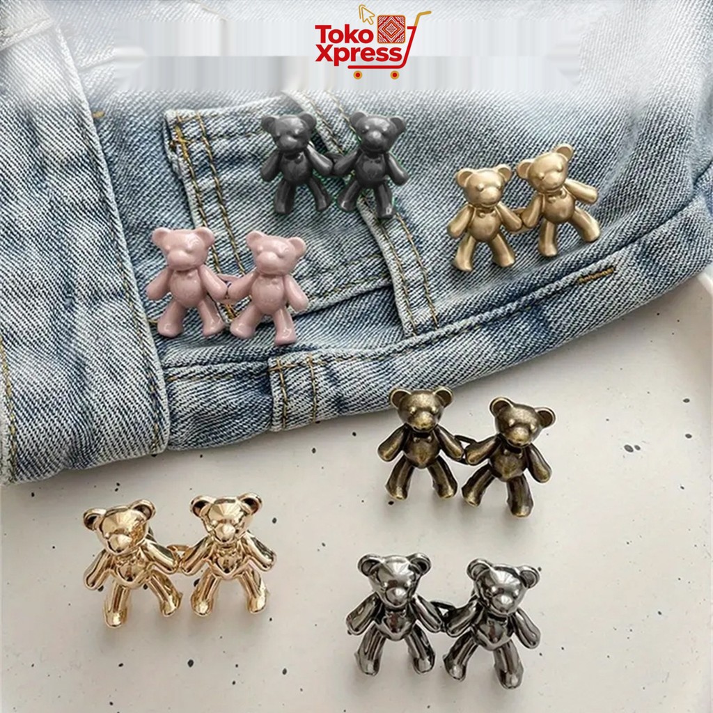 Toko Xpress Kancing Jeans Bentuk Beruang Dapat Dilepas Tanpa Jahit Untuk Anak Dan Remaja Lucu Mudah 