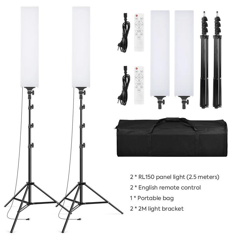 2-Pack LED Photo Video Panel Light Set 2500-7500K mmable Photography Stuo Video Lighting with Tripod