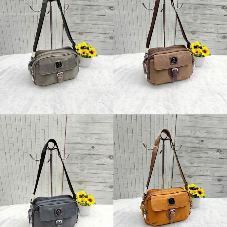 Tas selempang wanita junfa mini bahan parasut 2022-358 original