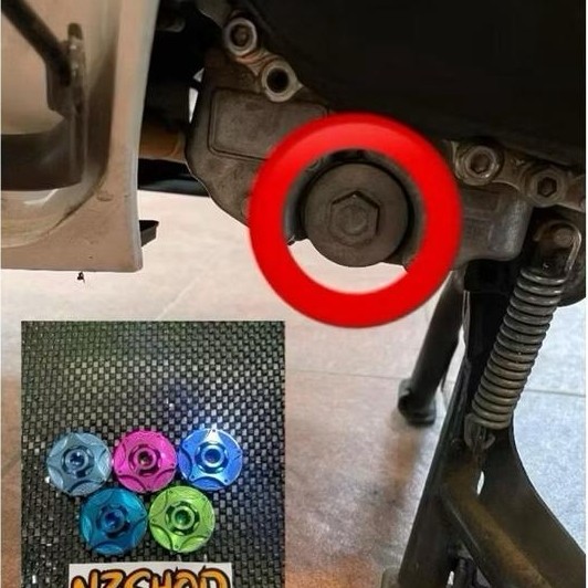 Baut Titanium Pembuangan Oli Filter Kiri Pcx Adv Scoopy Vario