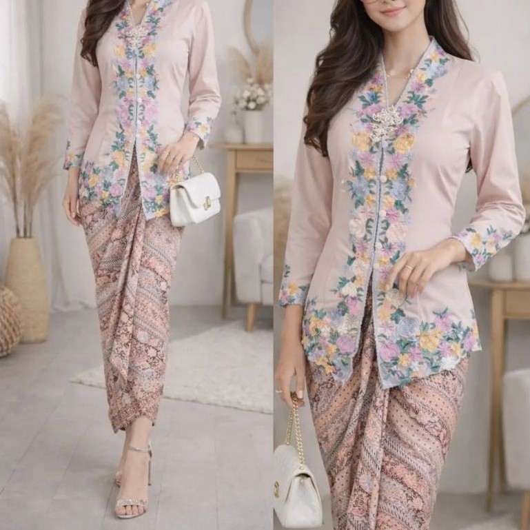 KEBAYA ENCIM MAWAR TIMBUL | ENCIM SERAGAMAN KERJA | KEBAYA ENCIM KATUN | MICRO PREMIUM JUMBO