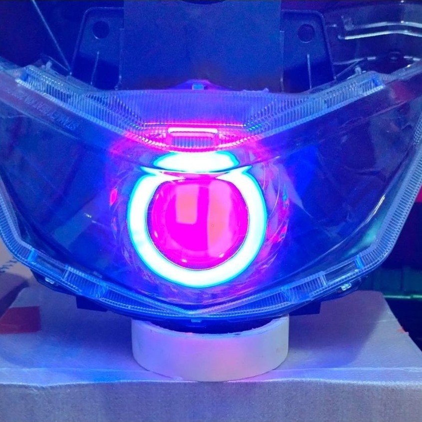 reflektor depan beat deluxe/beat street tahun 2020 sampai 2023 custom lampu biled projie ukuran 4,5i