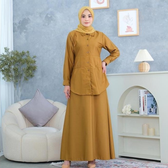zen Gamis Seragam PNS PDH ASN Warna Khaki Model Setelan Bahan ToyoboPremium