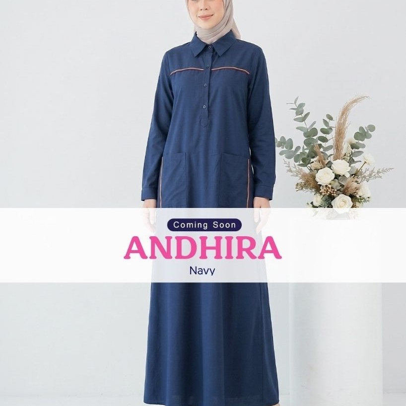 GAMIS MUTIF TERBARU 2026 ANDHIRA NAVY