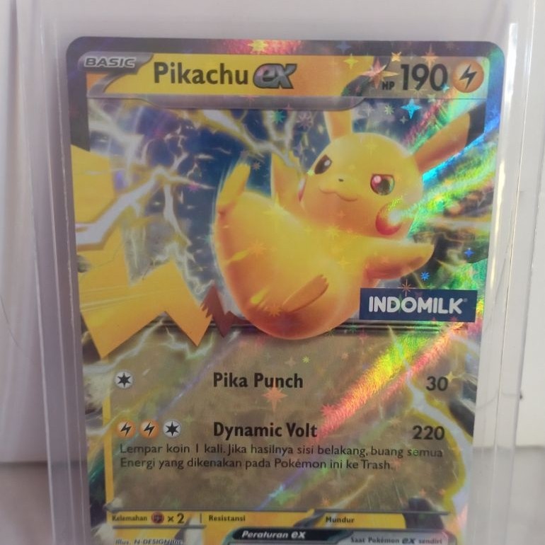 pikachu indomilk kartu pokemon pikachu