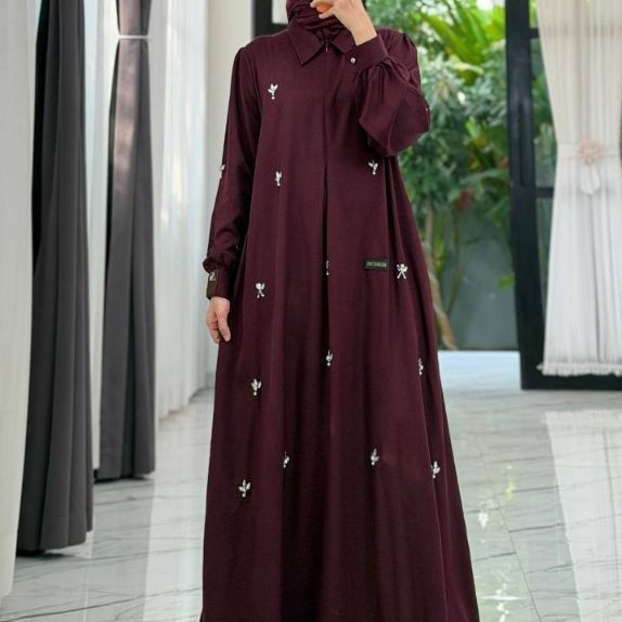 Dress Anjani plum manik Ori