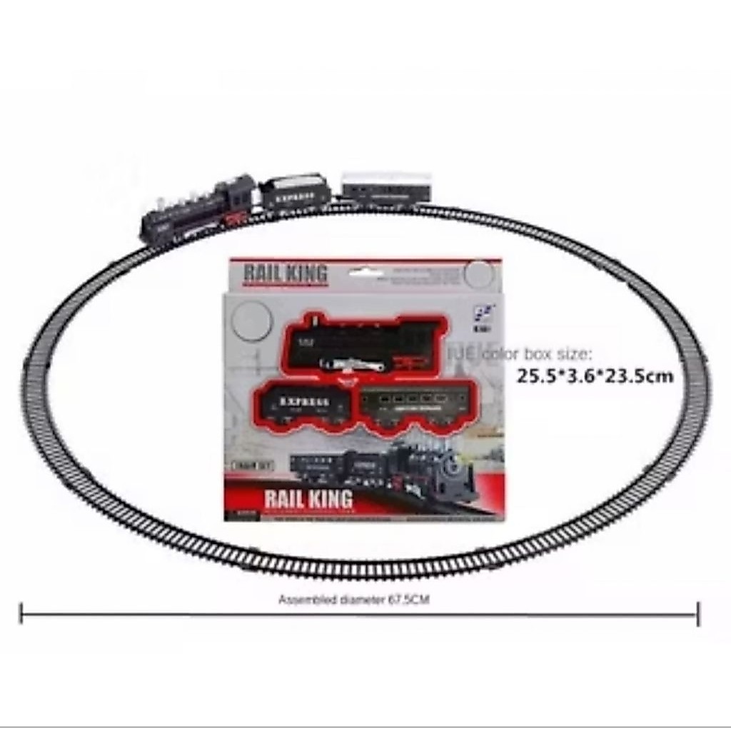 Mainan Kereta Api Railking Loko Sound + Lampu Rel Puzzle