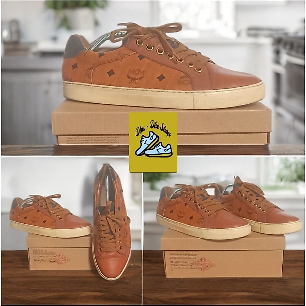 Sepatu Sneaker MCM Visetos Terrain Low size 43 original full kulit mewah