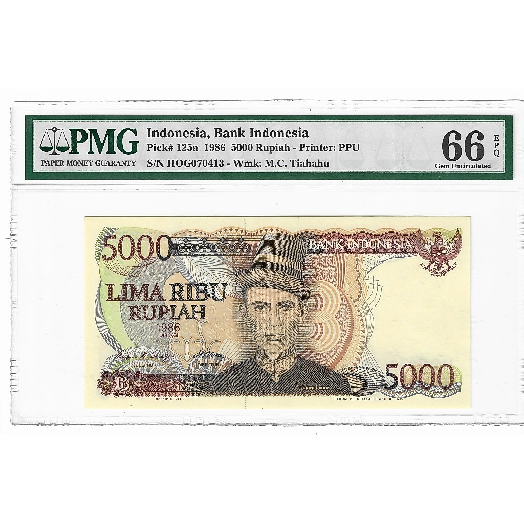 Uang Kuno PMG 5000 Rupiah Teuku Umar 66 EPQ