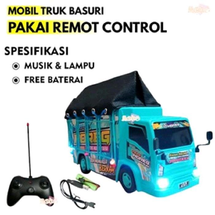 Mainan anak mobil remot truk oleng basuri lampu musik - TRUK TERPAL