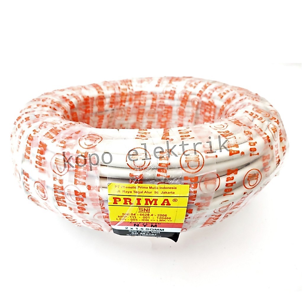 Kabel Listrik Prima NYM 2x1.5 mm Tunggal