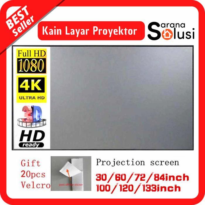 Kain Layar Proyektor/ Kain proyektor / Kain Layar Tancap Presentasi - 60 Inch