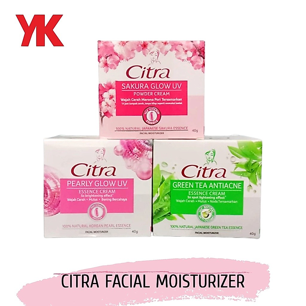 ☑️ YK ☑️ CITRA Pelembab Wajah Facial Moisturizer Cream Sakura Glow UV Pearly Glow UV Green Tea Antia