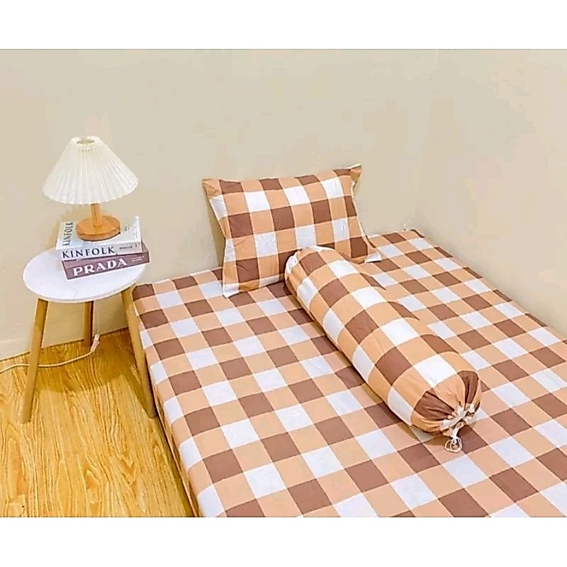 sprei Emily khaki | sprei kotak aesthetic | sprei kotak Emily | sprei kotak Emily Dusty