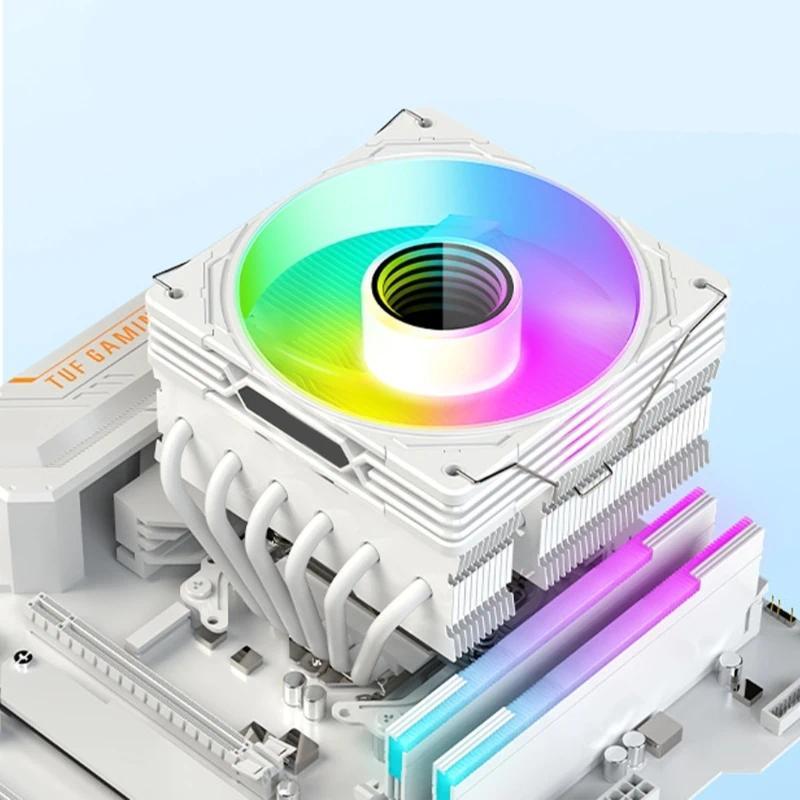 High Performances CPU Air Coolers Down Flows Coolers with 6 Heat Pipe and ARGB 12cm Fan for Optimals