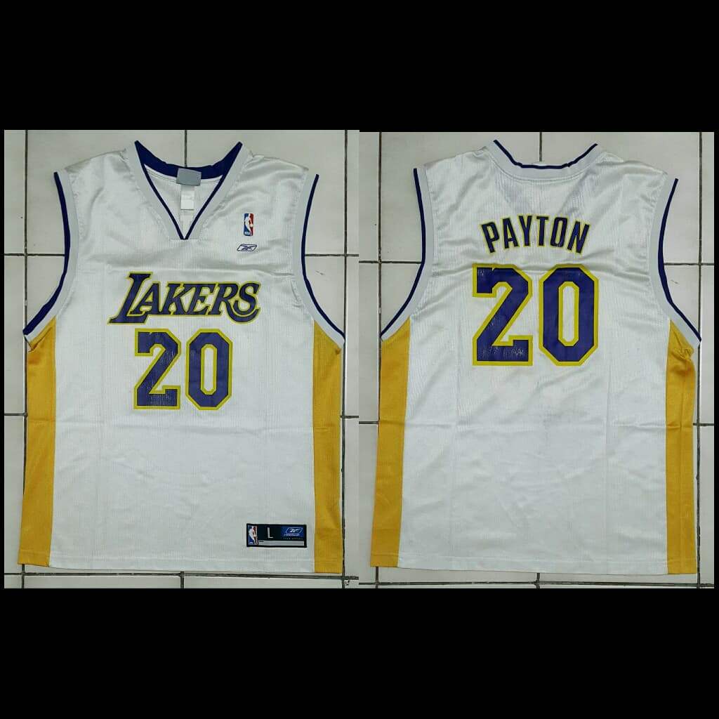 jersey basket reebok los angeles lakers gary payton reebok putih kaos kostum baju nba lawas jadul vi