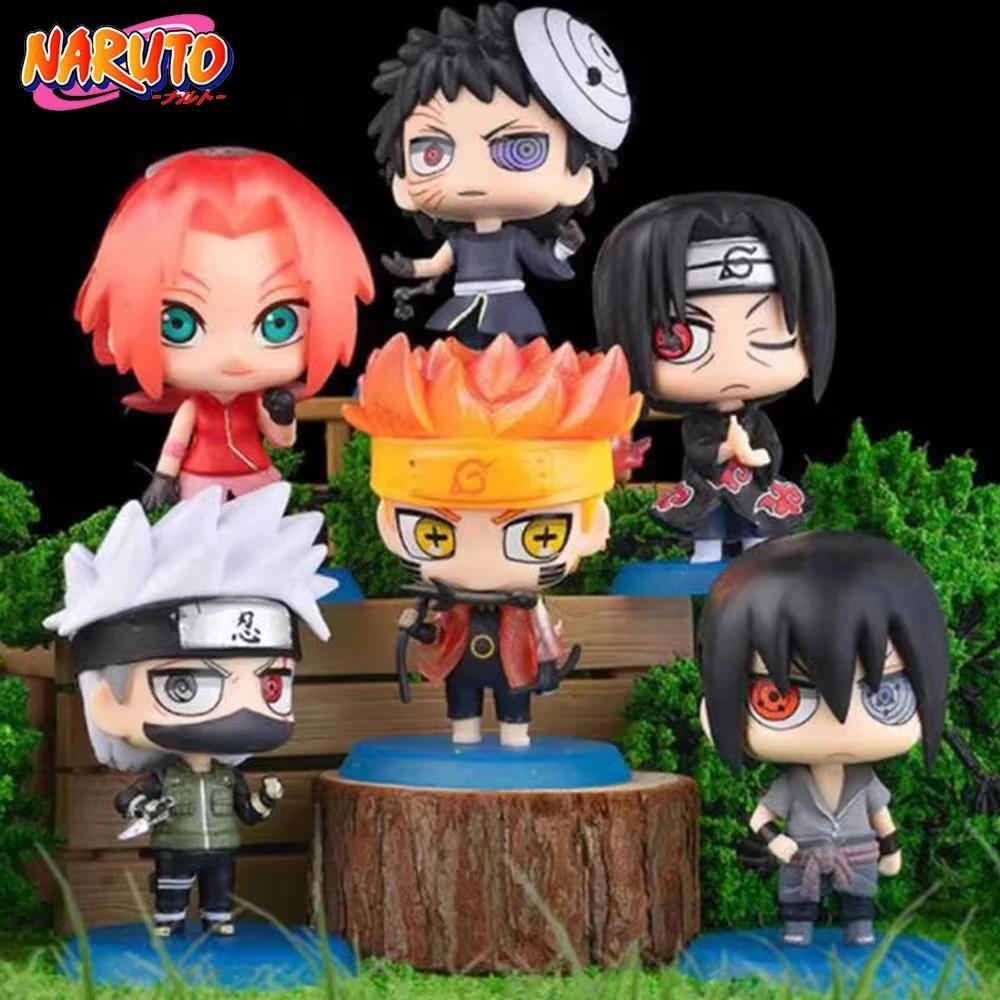 6pcs/set Figur Anime Naruto Shippuden: Hinata, Sasuke, Itachi, Kakashi, Obito, Figur Aksi Versi Q, M