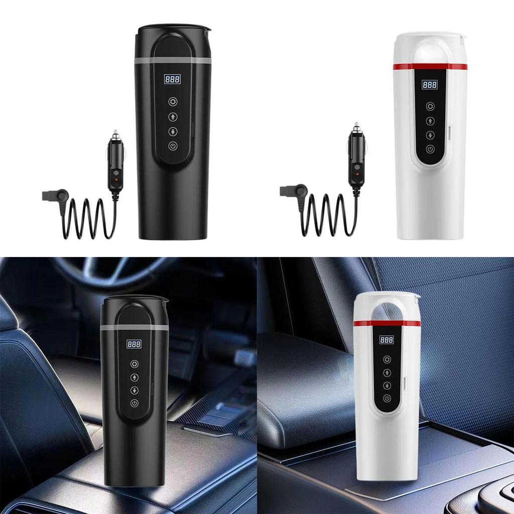 12V 24V Car Heated Travel Mug Hot Water Kettle Heated Water Boiler Car Heated Mug Heater Cup for Mil