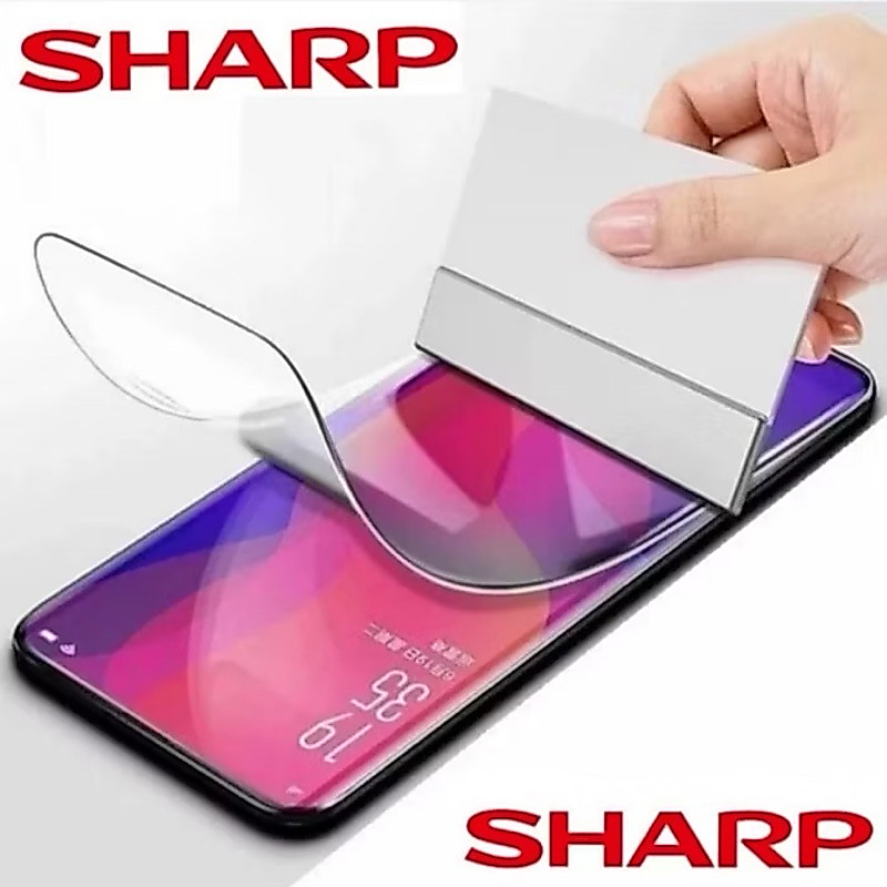 Anti Gores Hydrogel SHARP Aquos R Compact R2 R3 R5G R6 R9 Full Covered Depan Belakang Clear Blue Mat